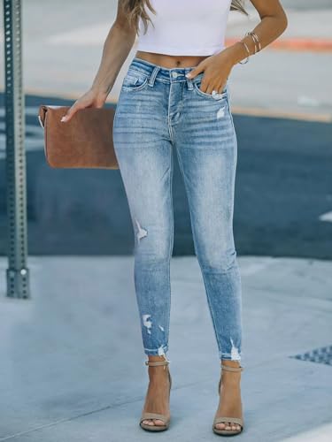 Women's Distressed Ripped Skinny Jeans Stretchy Denim Pants for Casual Wear
| Distressed Ripped Skinny Jeans for Women